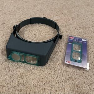 Donegan OptiVisor Binocular Loupe Headband Magnifier w/ Extra Glass Replacement